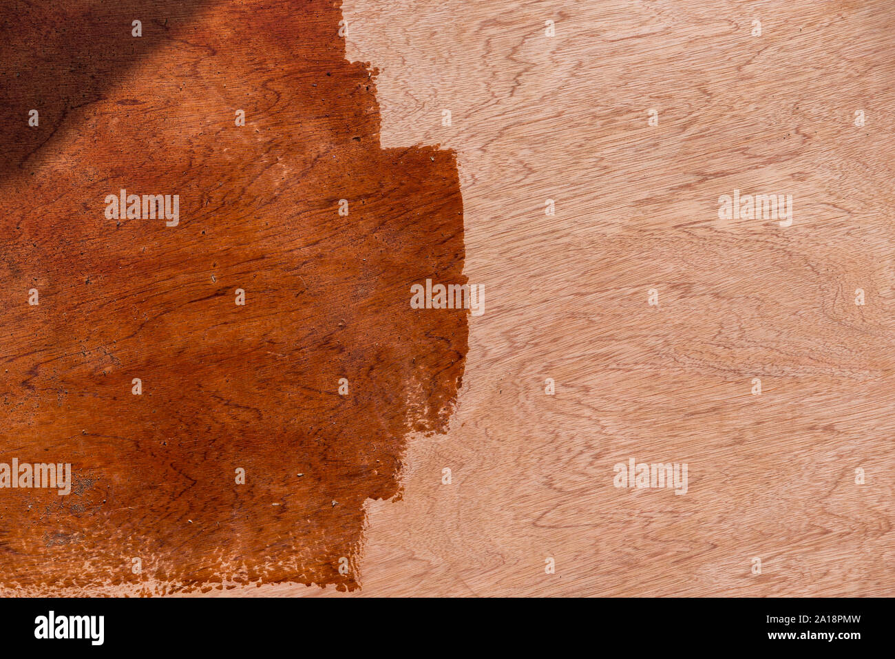 Paint brush strokes on wooden plank Stock Photo Alamy