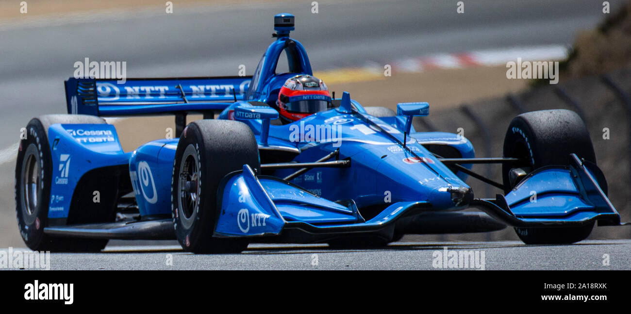 Monterey, CA, USA. 22nd Sep, 2019. A. Chip Ganassi Racing rookie driver Felix Rosenqvist (10) coming out of turn 6 during the Firestone Grand Prix of Monterey IndyCar Championship at Weathertech Raceway Laguna Seca Monterey, CA Thurman James/CSM/Alamy Live News Stock Photo