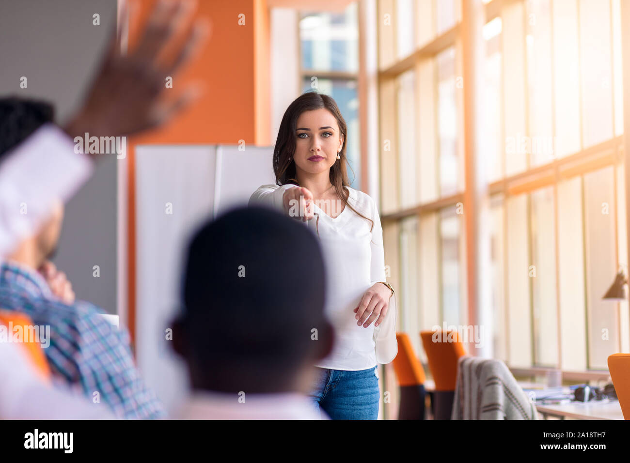 Group business people raise hi-res stock photography and images - Alamy