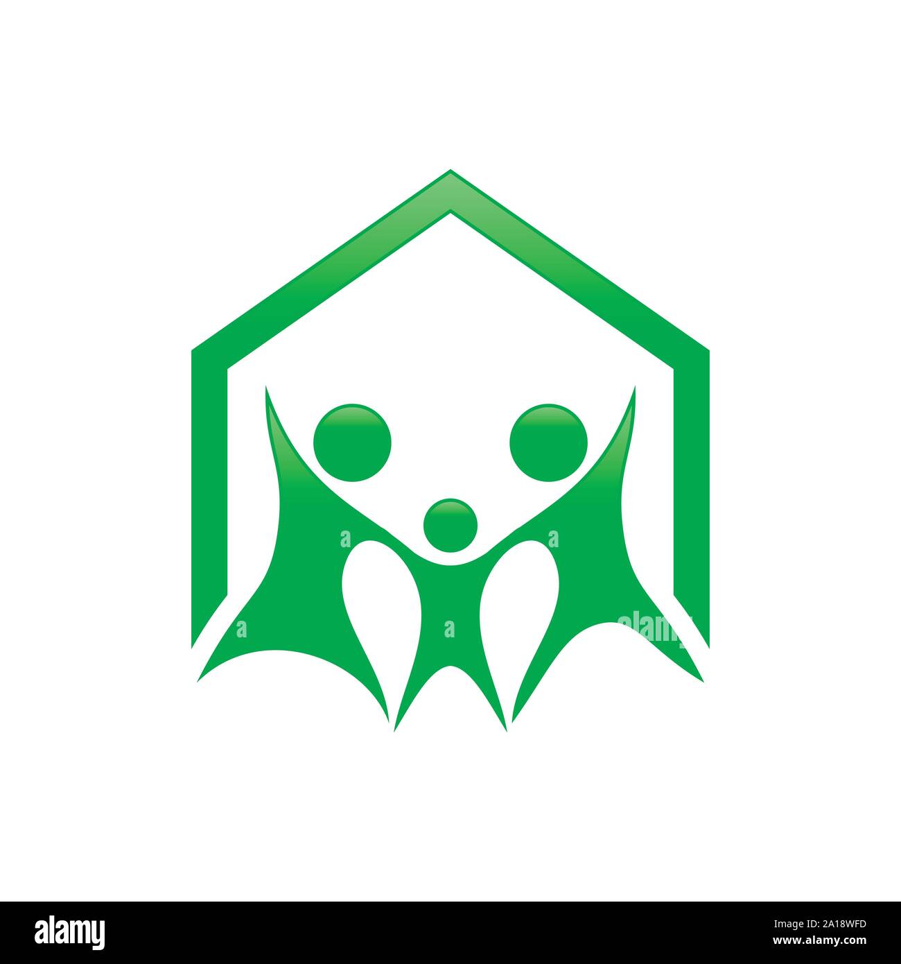 Happy Family House Protection Vector Symbol Graphic Logo Design