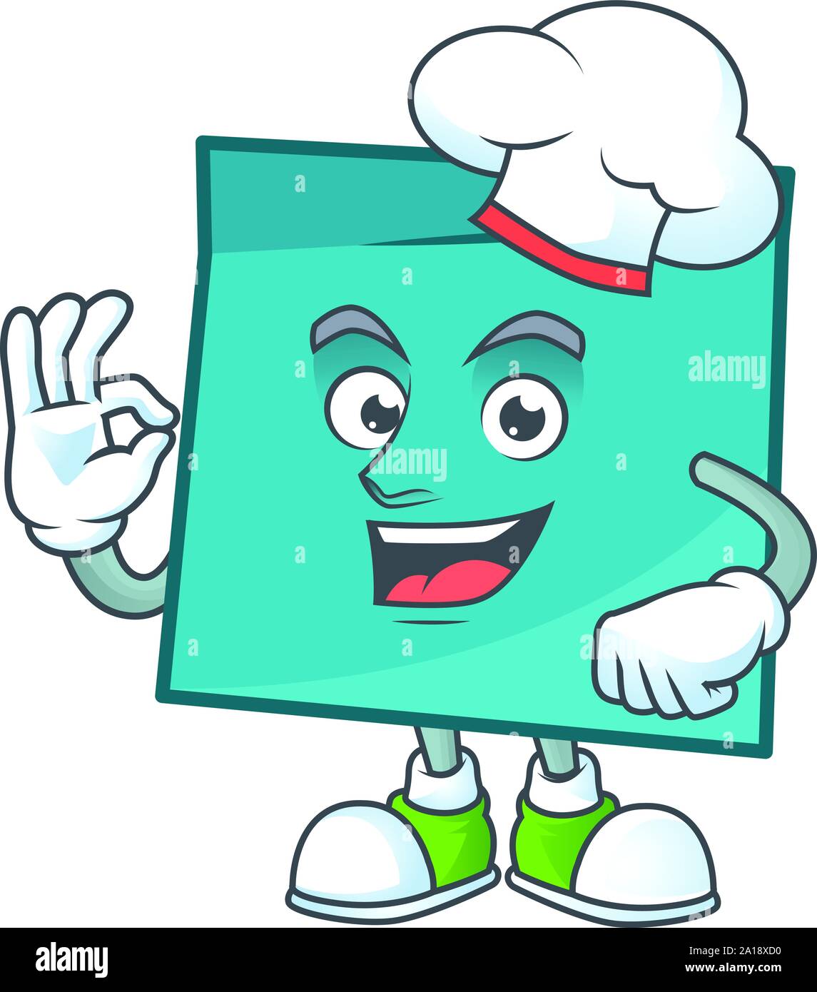 Chef rectangle sticker paper character for company note Stock Vector ...