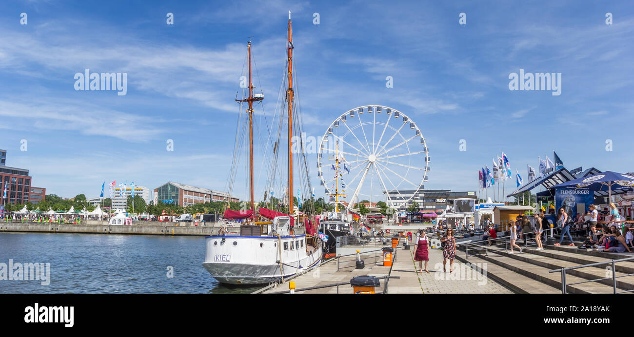 Panorama of the Kieler Woche festival in Kiel, Germany Stock Photo