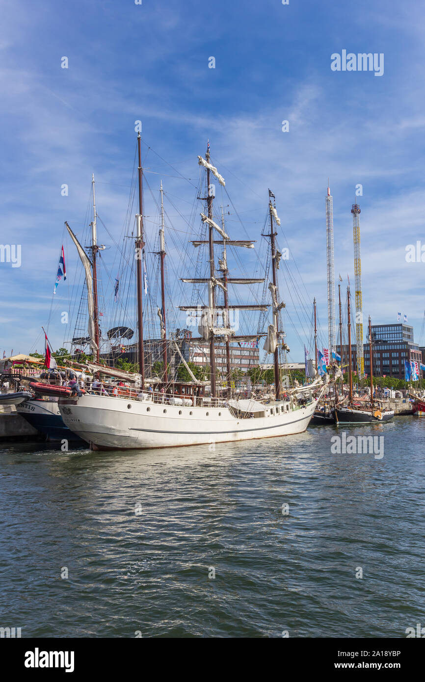 Tall Ships At The Quay During Kieler Woche Festival In Kiel