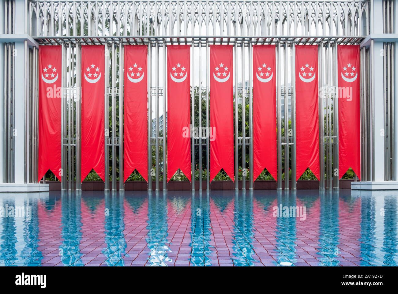 Singapore-29 AUG 2018:Festival arch that is located in front of the main entrance of the Istana Park In Orchard Road, Singapore Stock Photo