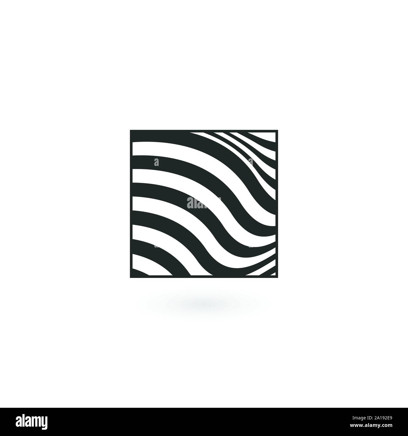 Abstract wavy round conceptual Logo in square shape. Perfect for your ...