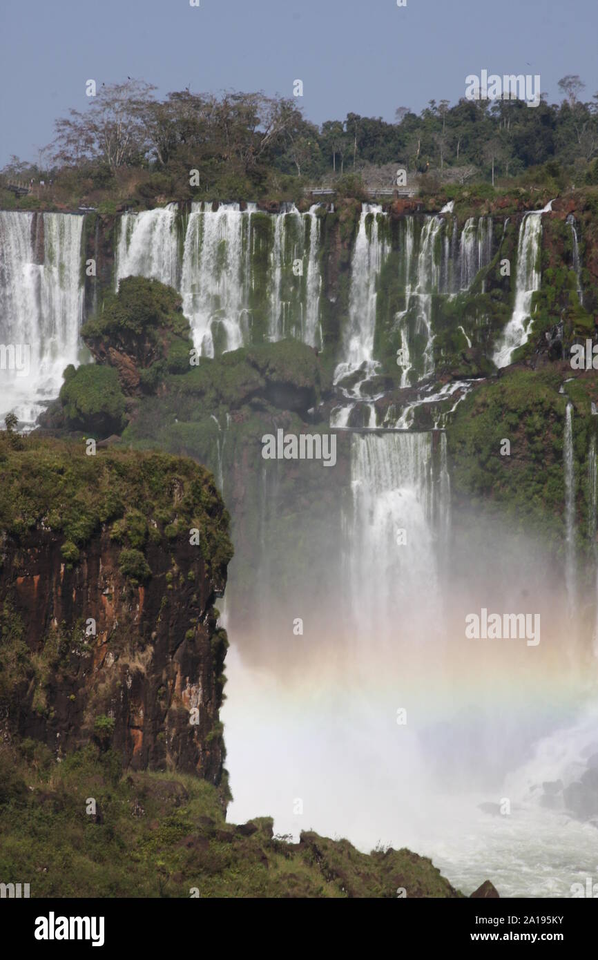 A View of the Iguazu Falls from Argentina Stock Photo