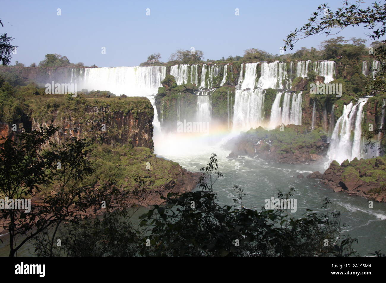 A View of the Iguazu Falls from Argentina Stock Photo