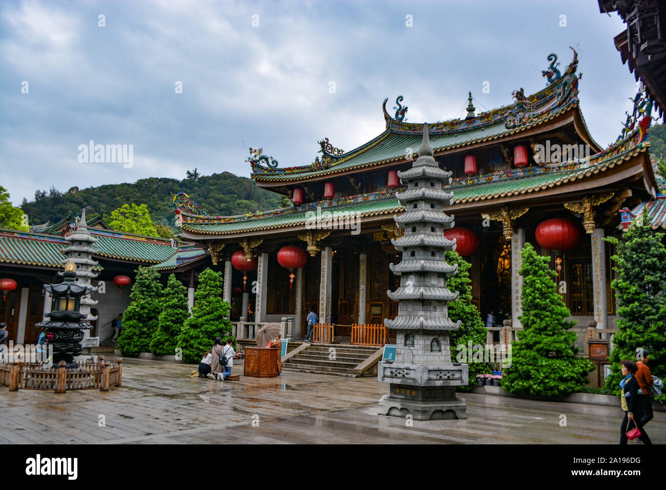 visiting Xiamen, Fujian region, China, sunlight rock temple Stock Photo