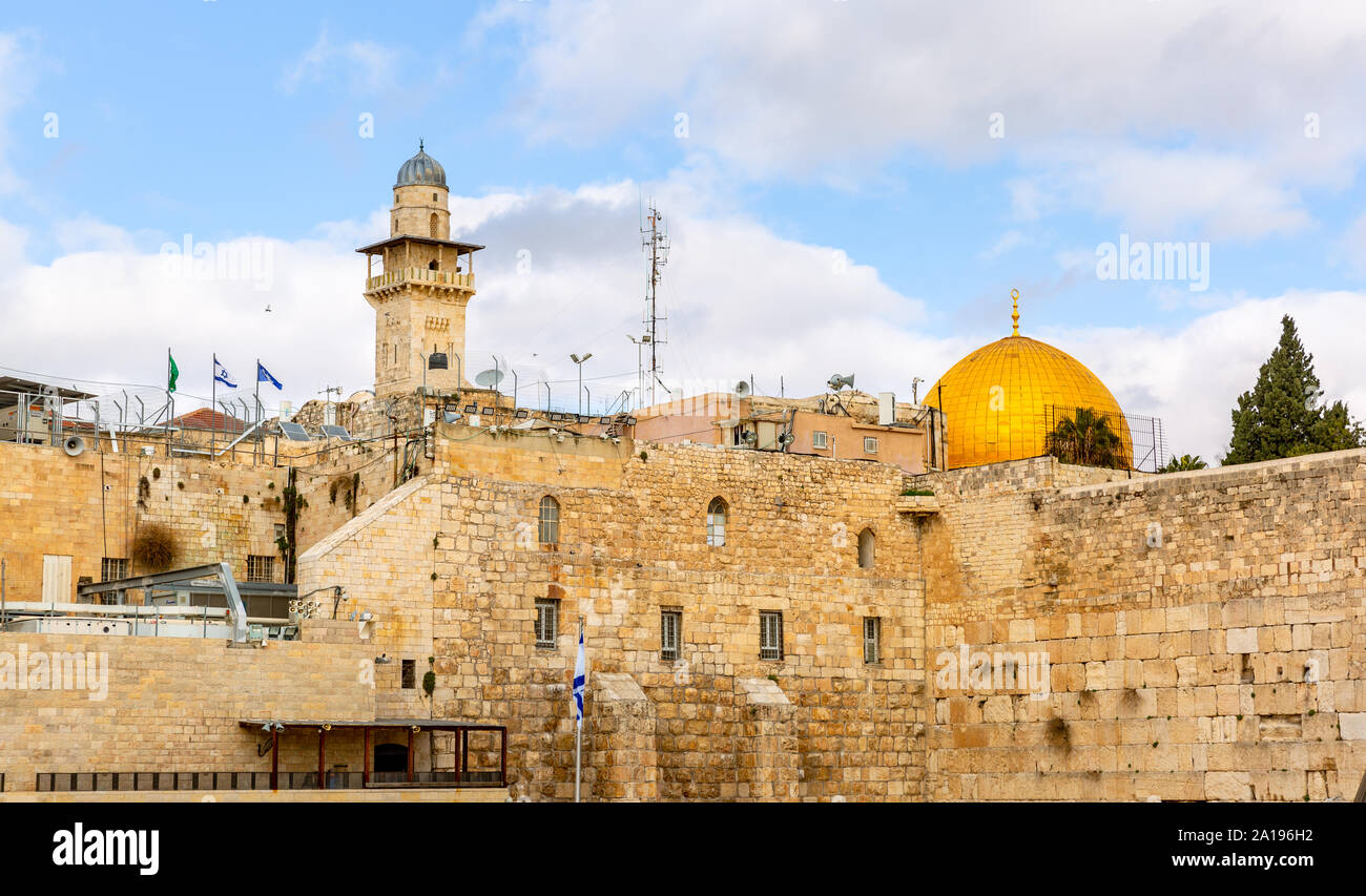 Panoromic view of Temple Mount in Jerusalem,Israel Stock Photo