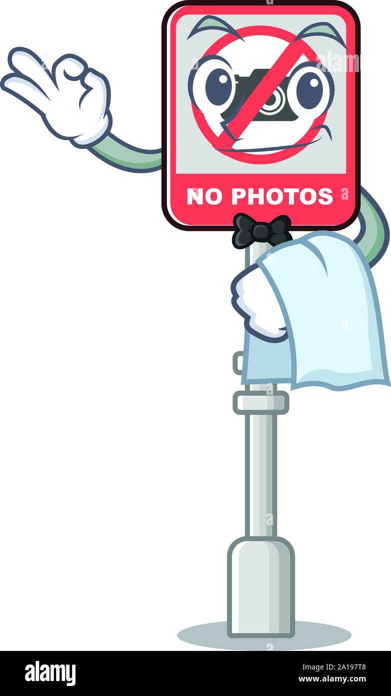 Waiter no camera isolated with the cartoon Stock Vector