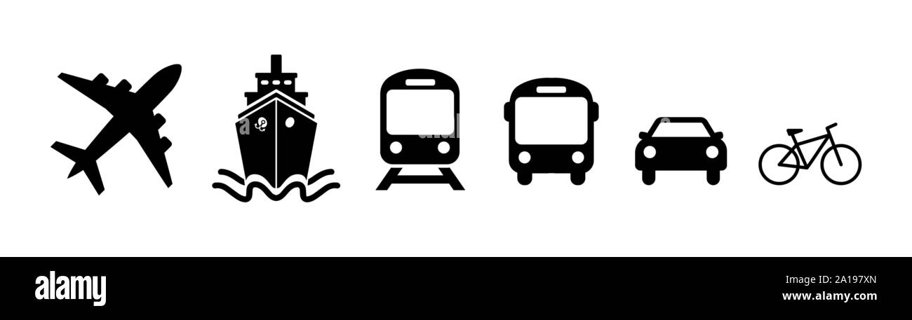 Transport icon set. Flat shipping delivery symbols Stock Vector