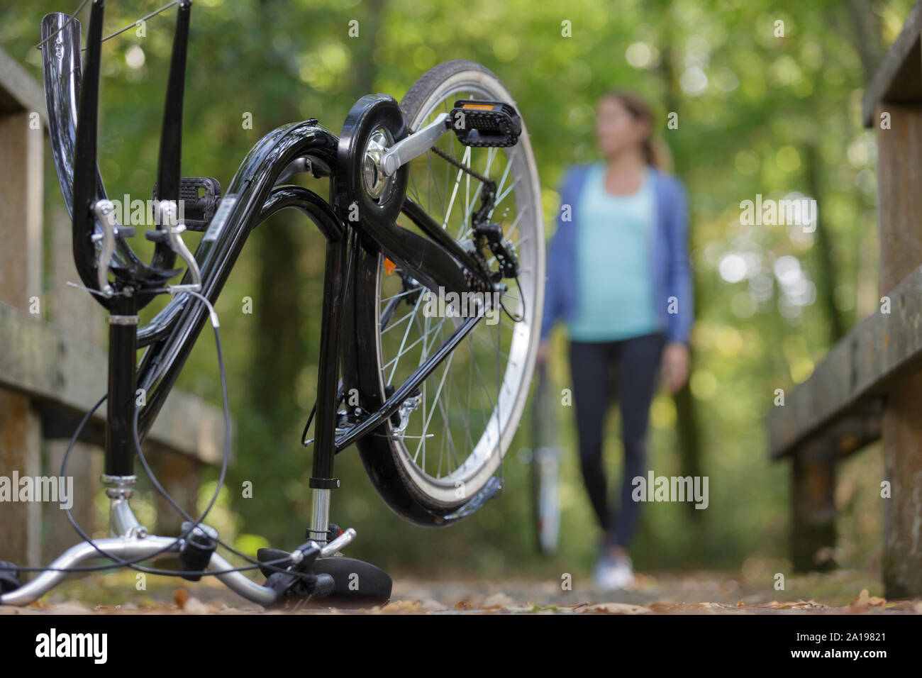 replacing the camera on the bike Stock Photo