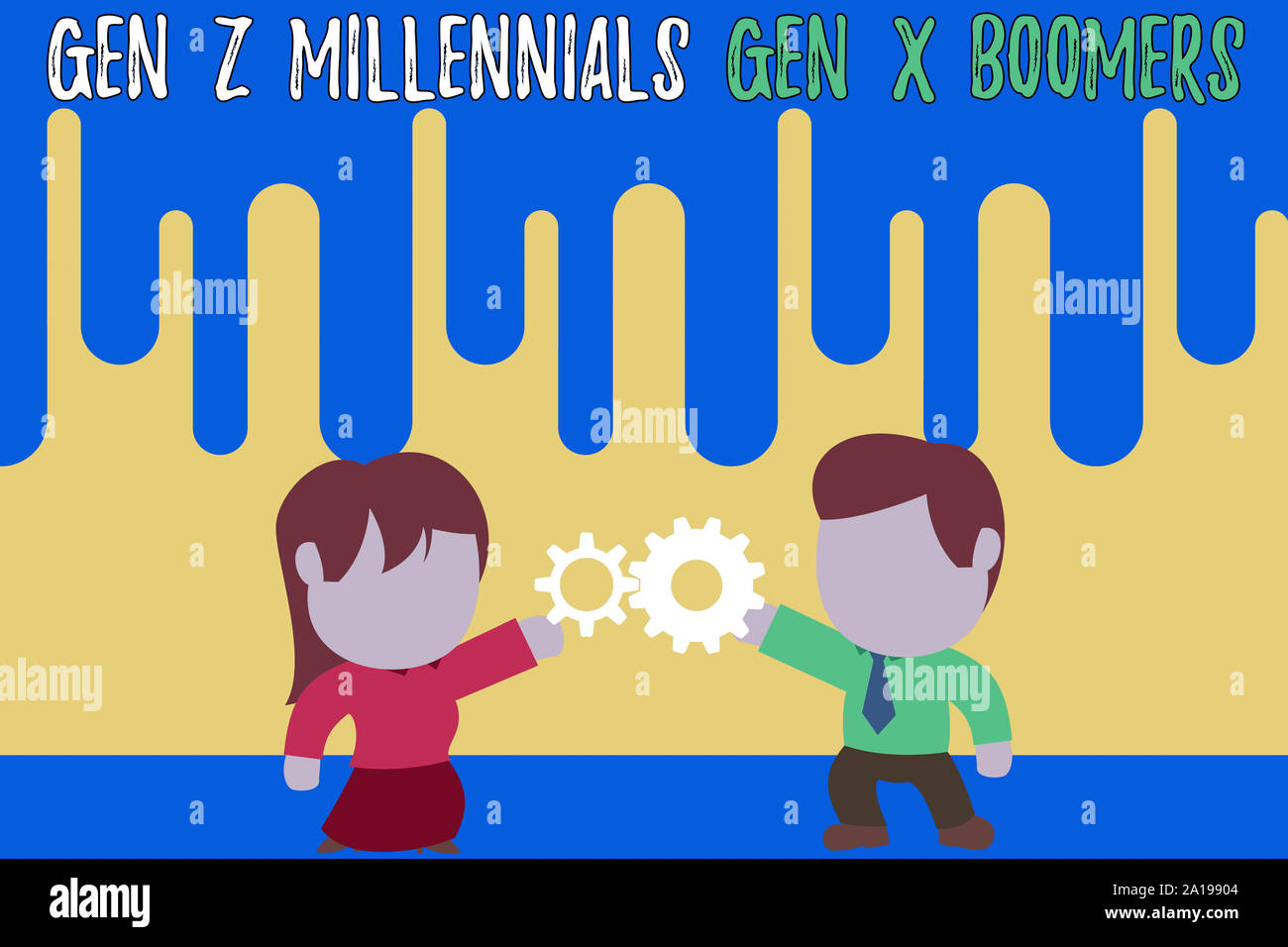 Handwriting text writing Gen Z Millennials Gen X Boomers. Conceptual