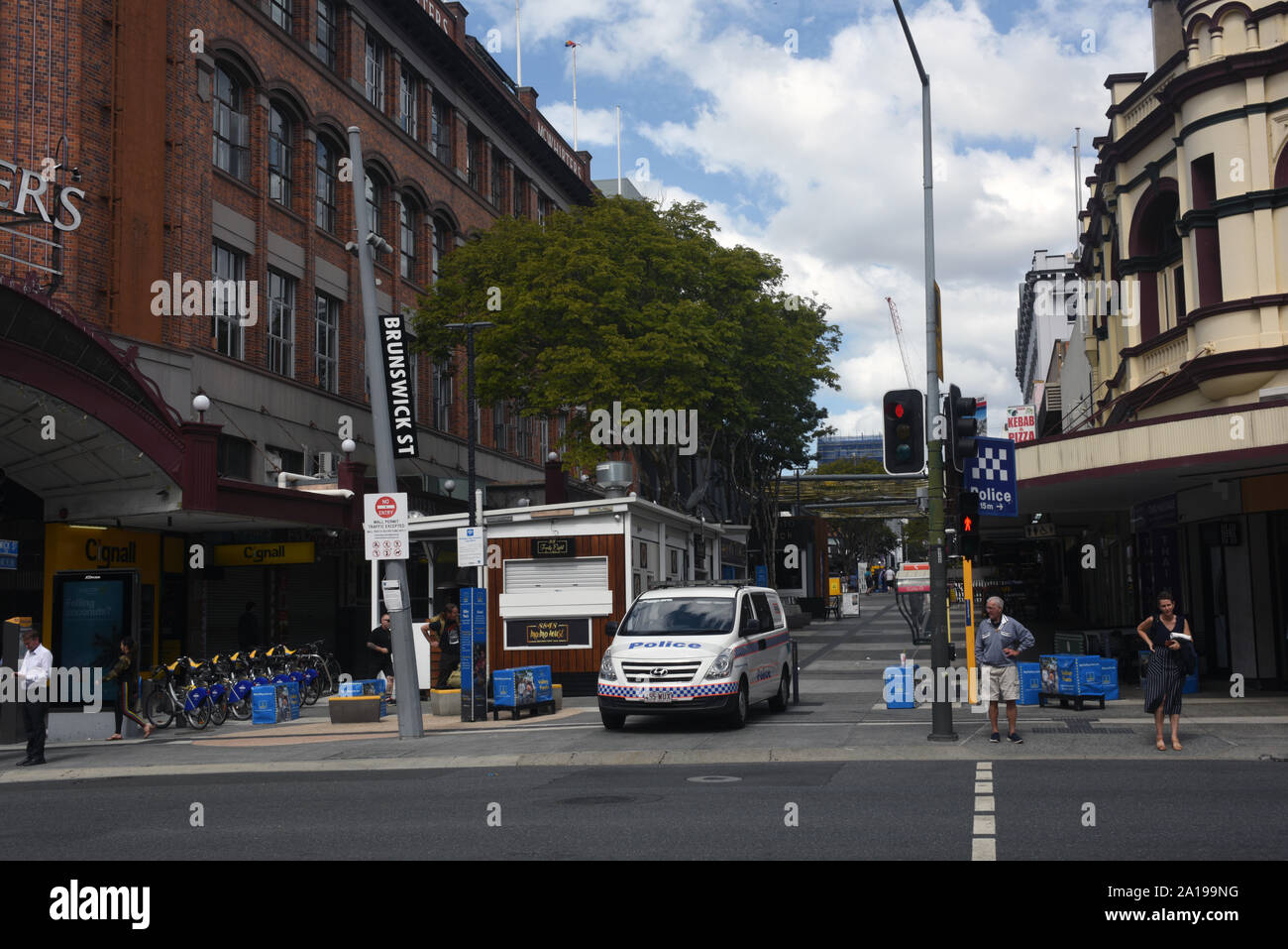 Fortitude Valley, Brisbane, Australia Brunswick Street Mall at Wickham Street Stock Photo Alamy