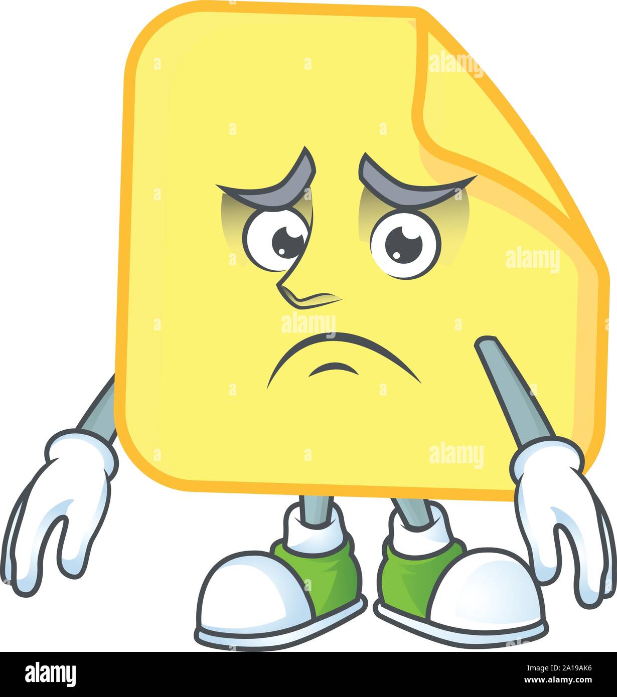 Afraid Paper Afraid rounded sticker paper cartoon character style Stock Vector Image ...
