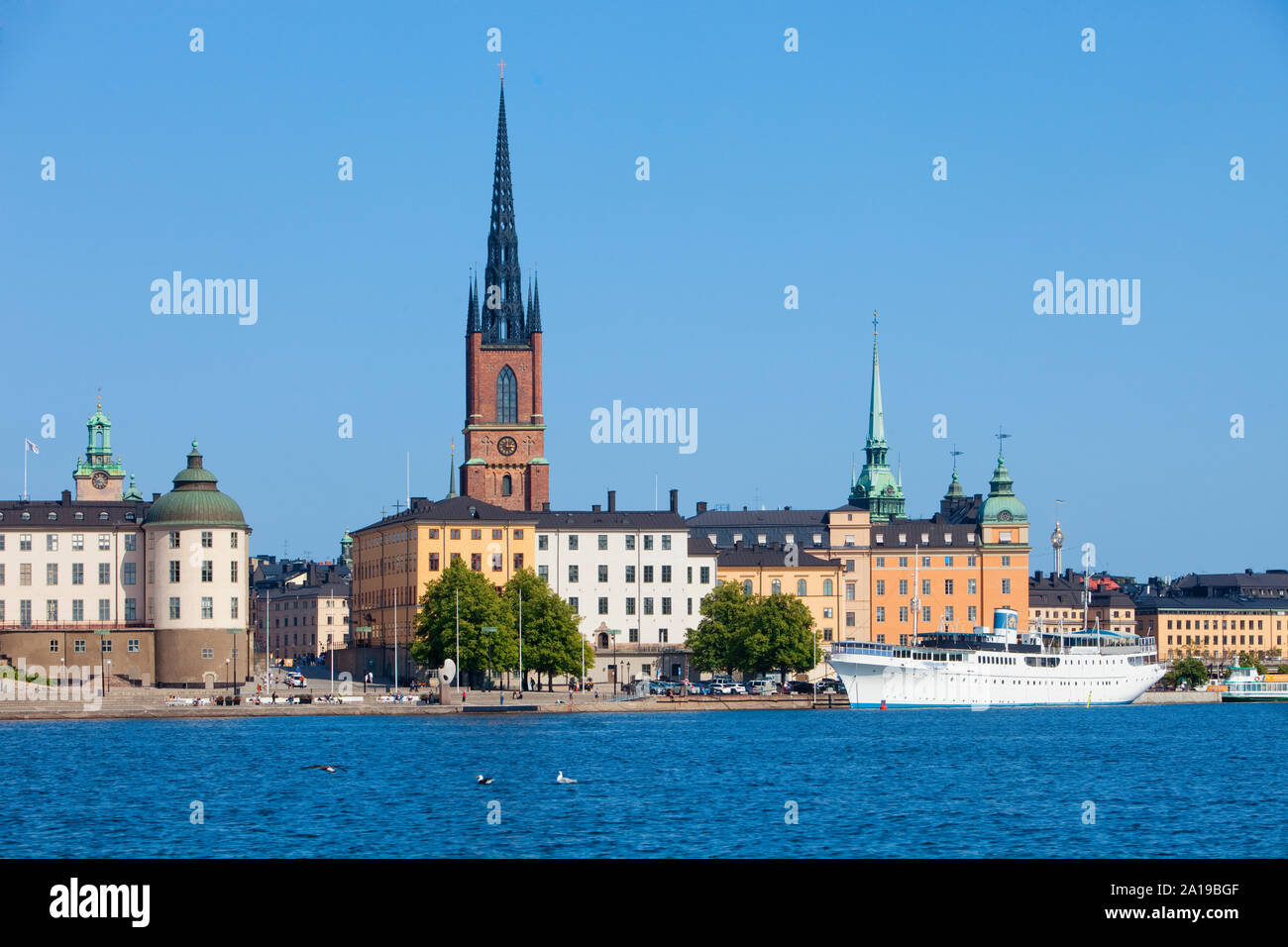 Sweden, Stockholm - Riddarholmen island and Lake Malaren. Stock Photo