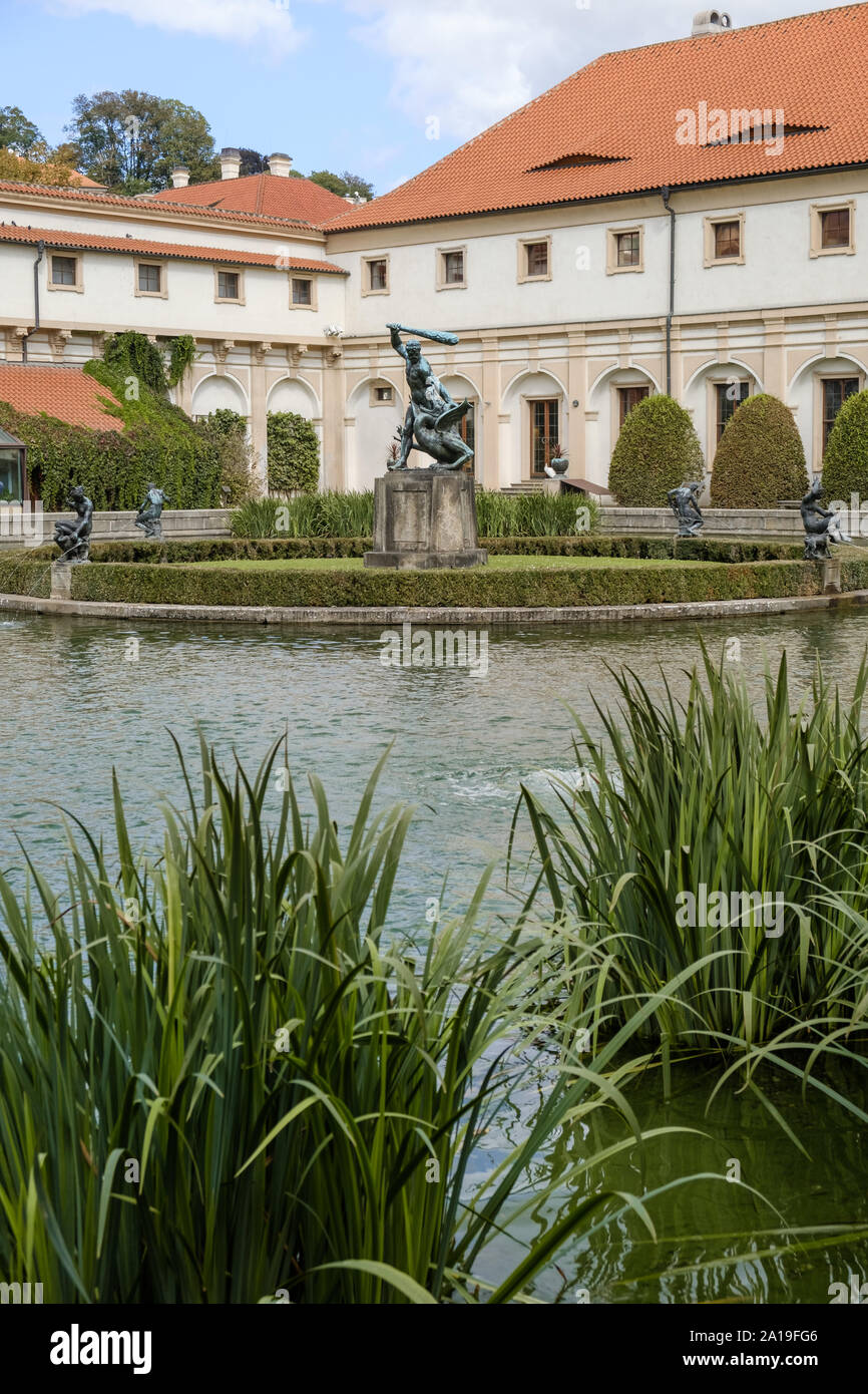 Wallenstein garden, a 17th-century garden within the Senate Palace, Mala Strana, Prague, Czech Republic. Stock Photo