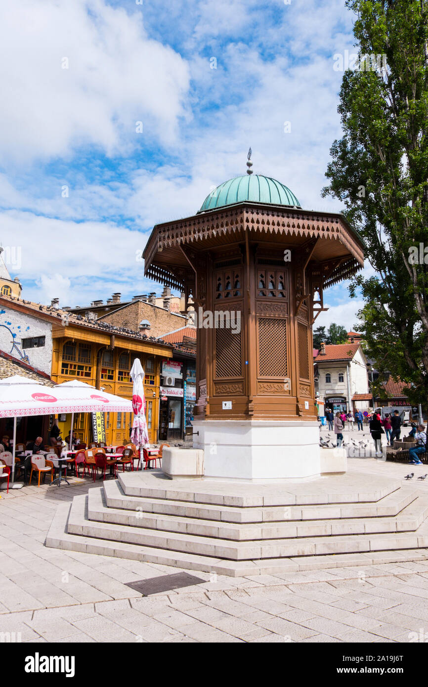 Sebilj, Pigeon Square, Bascarsija, Sarajevo, Bosnia and Herzegovina Stock Photo