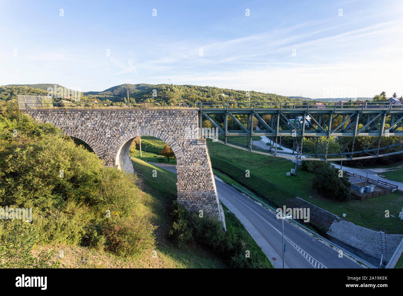 Railway viaduct on a summer day in Biatorbagy, Hungary Stock Photo - Alamy