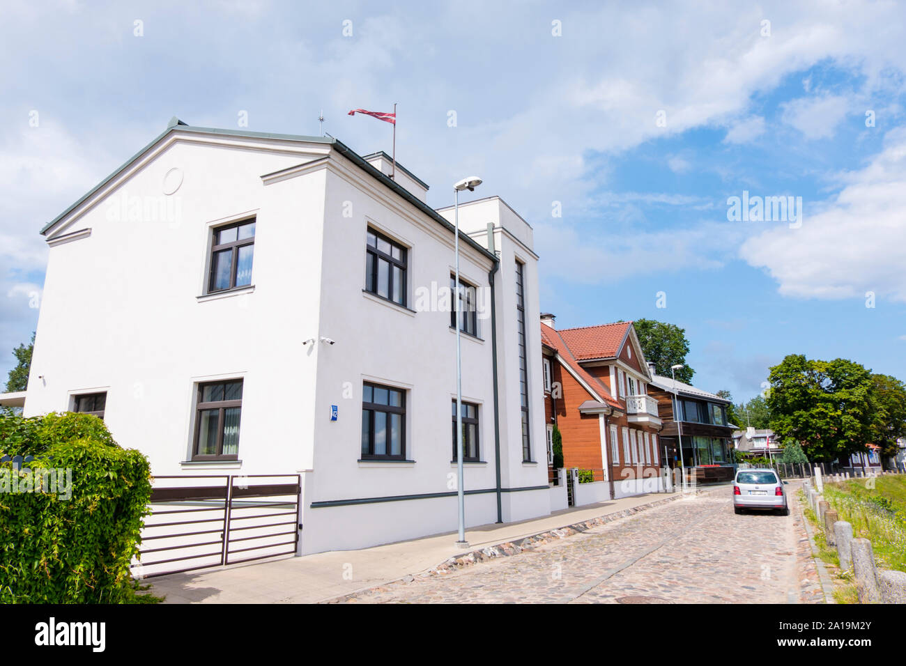 Balasta dambis, riverside street, Kipsala, Riga, Latvia Stock Photo