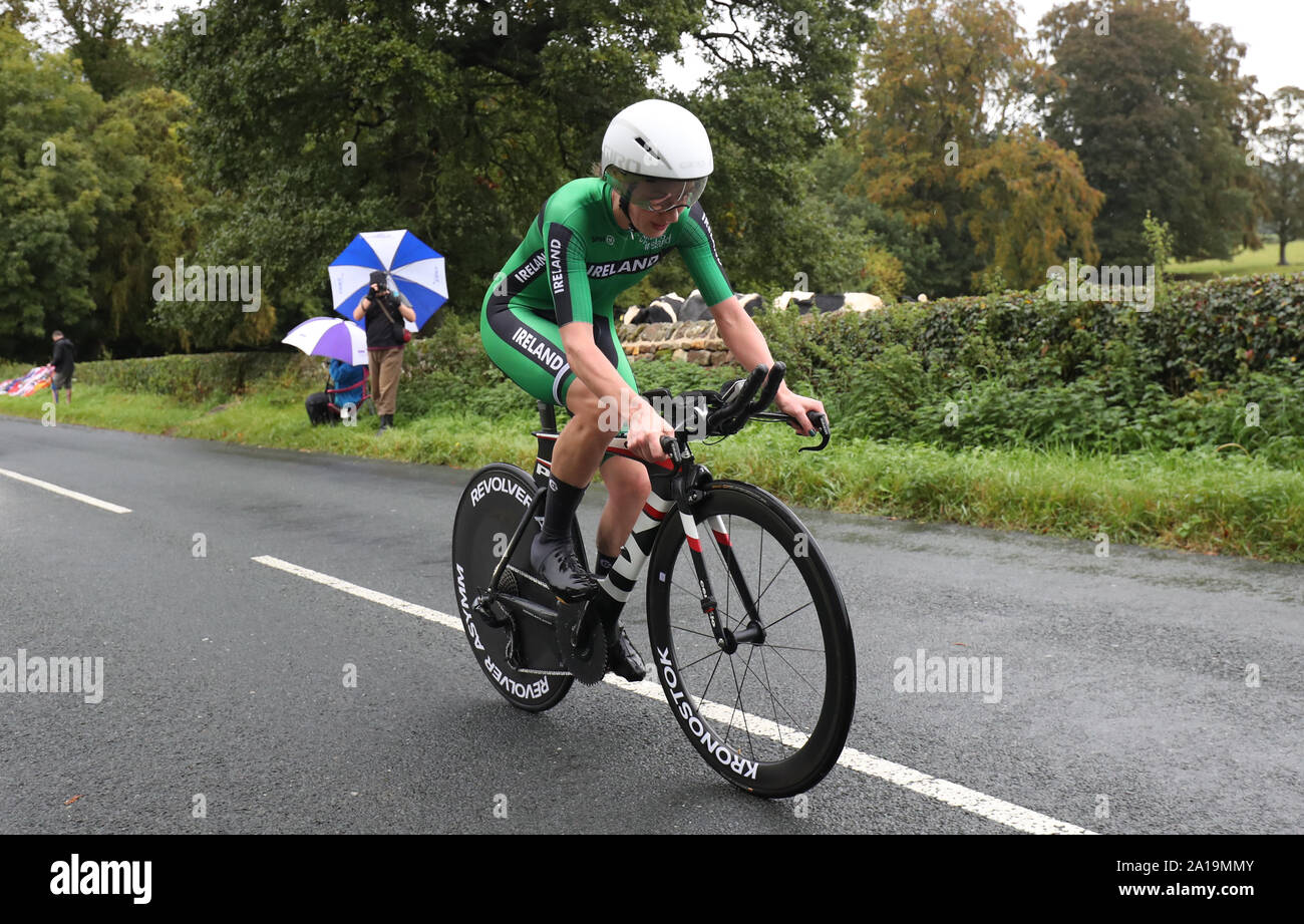 Ireland’s Anna Turvey during the Elite Women Individual Time Trial, Ripon to Harrogate. Stock Photo