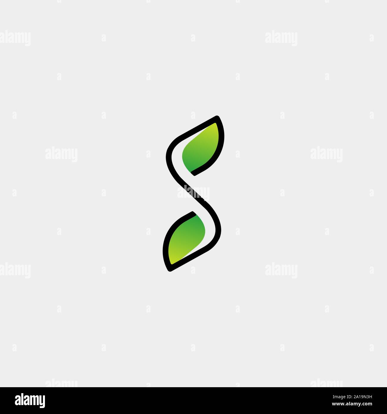Letter S SS Leaf Logo Design Simple Vector Stock Vector