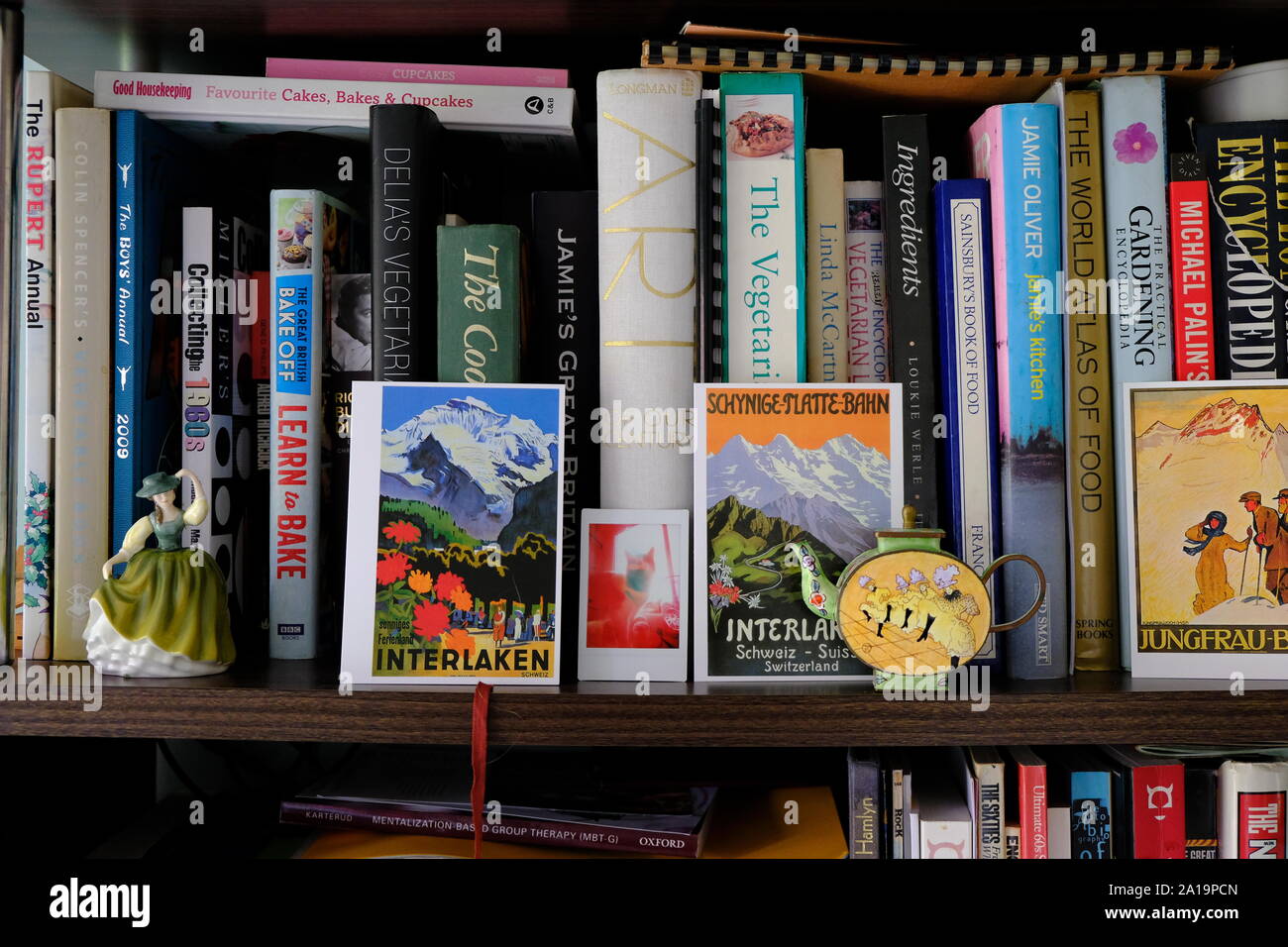 books on a bookshelf Stock Photo