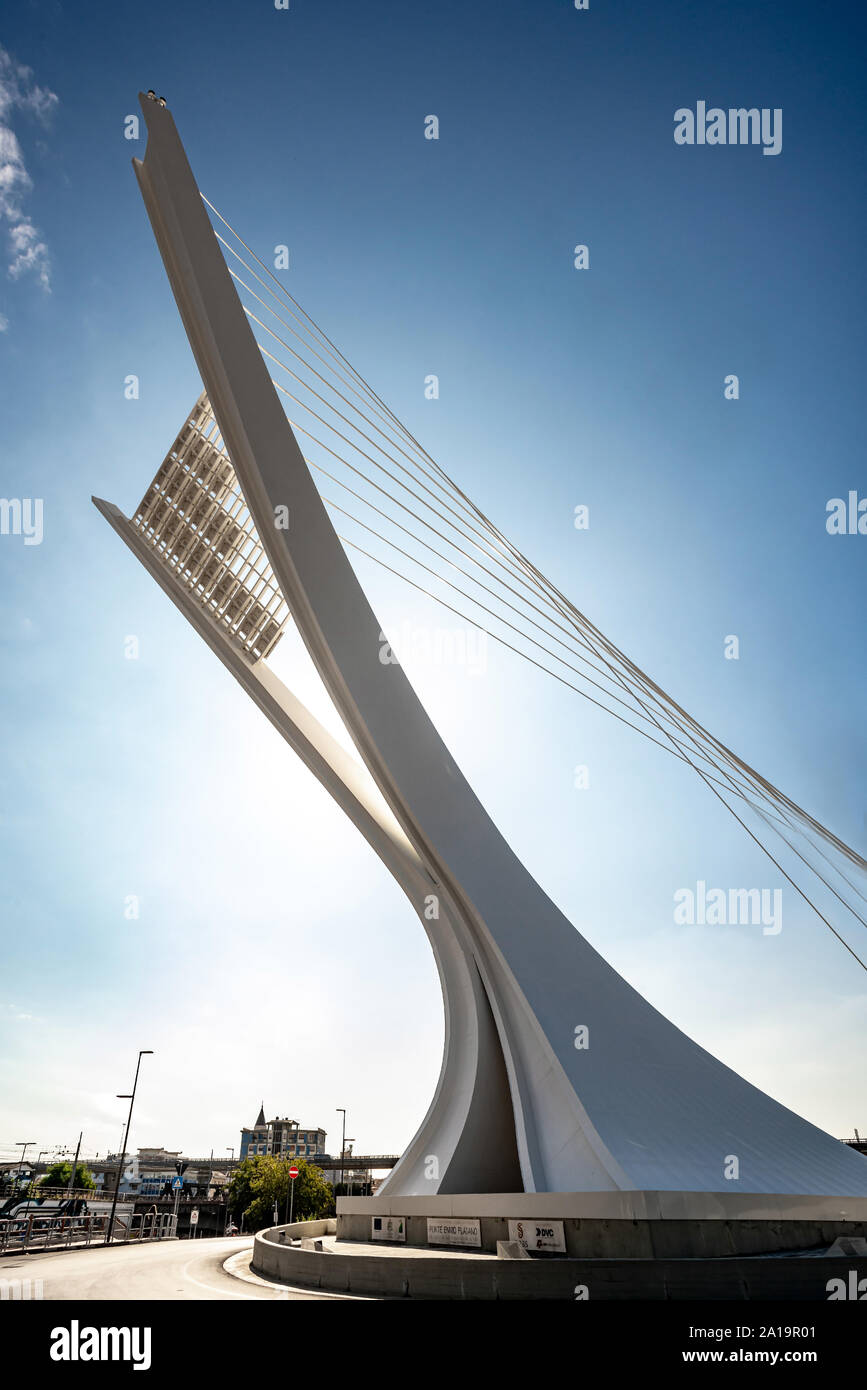 View of the modern bridge 'Ennio Flaiano' designed by Enzo Siviero Stock Photo