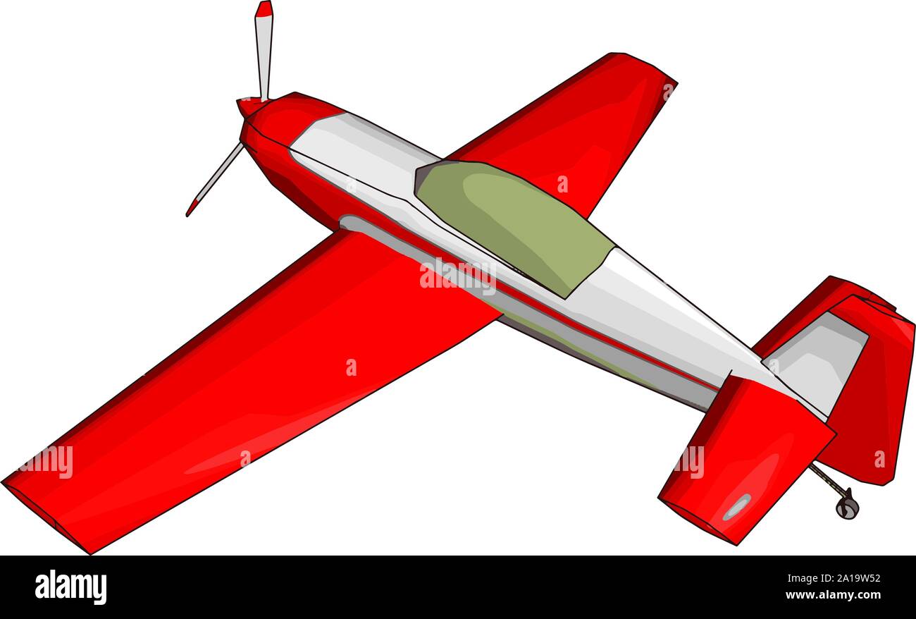 Red glider, illustration, vector on white background. Stock Vector