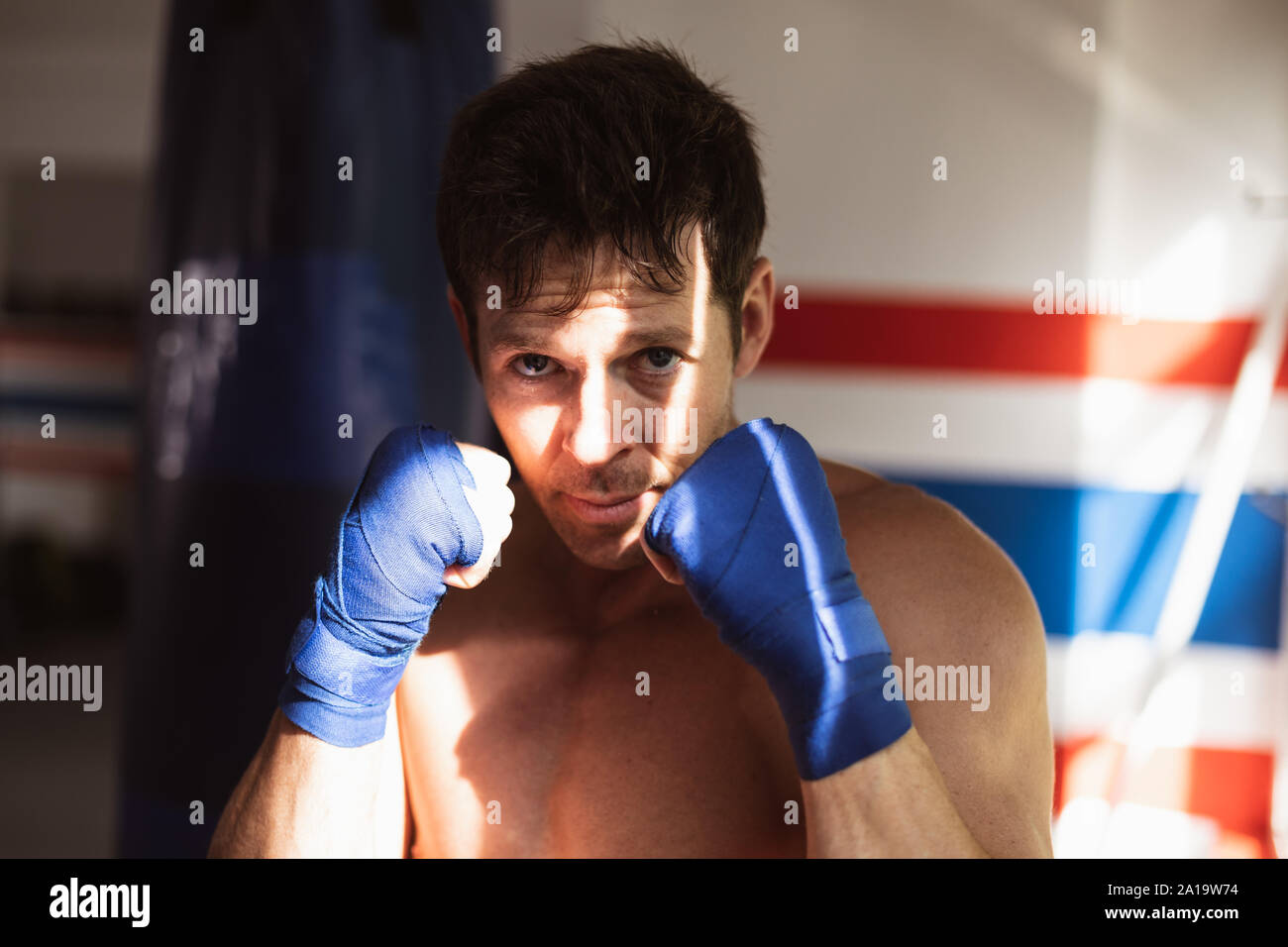Male boxer in a boxing gym Stock Photo Alamy