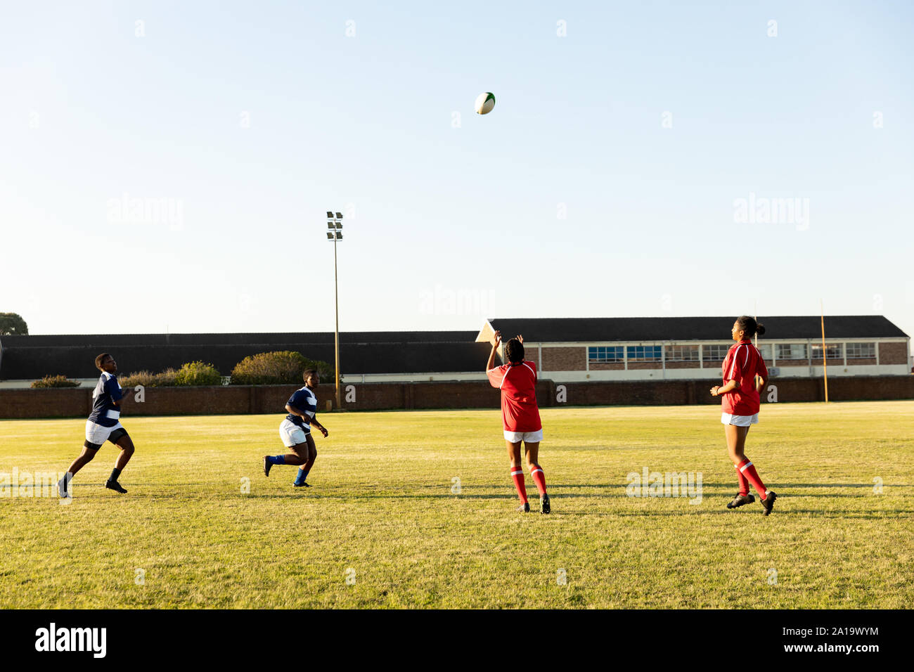 Young adult female rugby match Stock Photo Alamy