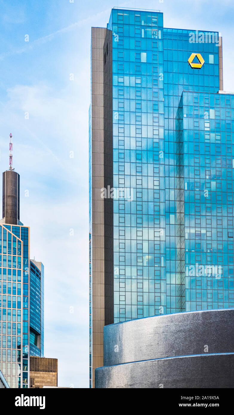 frankfurt financial district, commerzbank tower, gallileo, maintower Stock Photo
