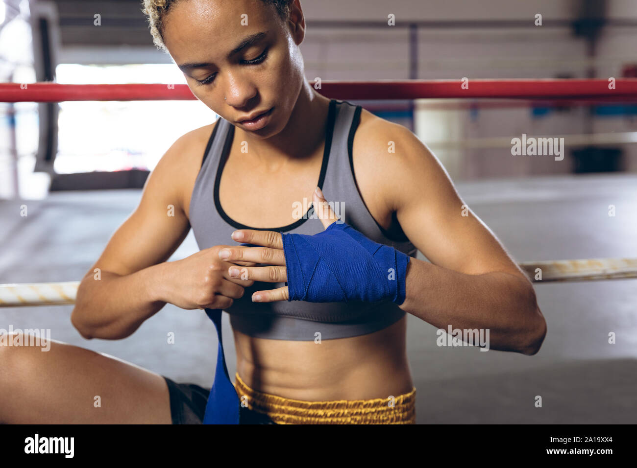 female boxing hand wraps