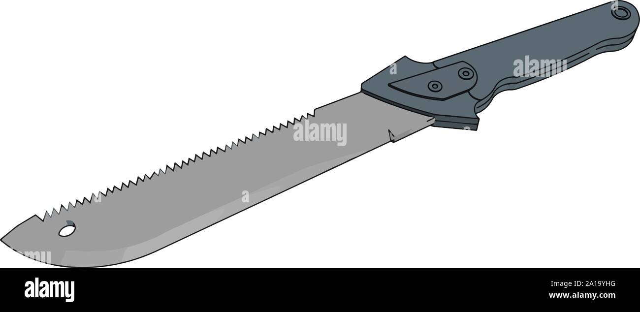 Big knife, illustration, vector on white background. Stock Vector
