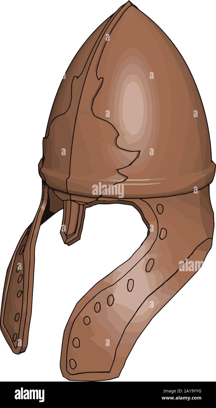 Medieval helmet, illustration, vector on white background Stock Vector ...