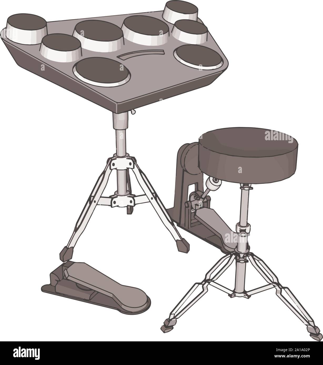 Cool drums, illustration, vector on white background. Stock Vector