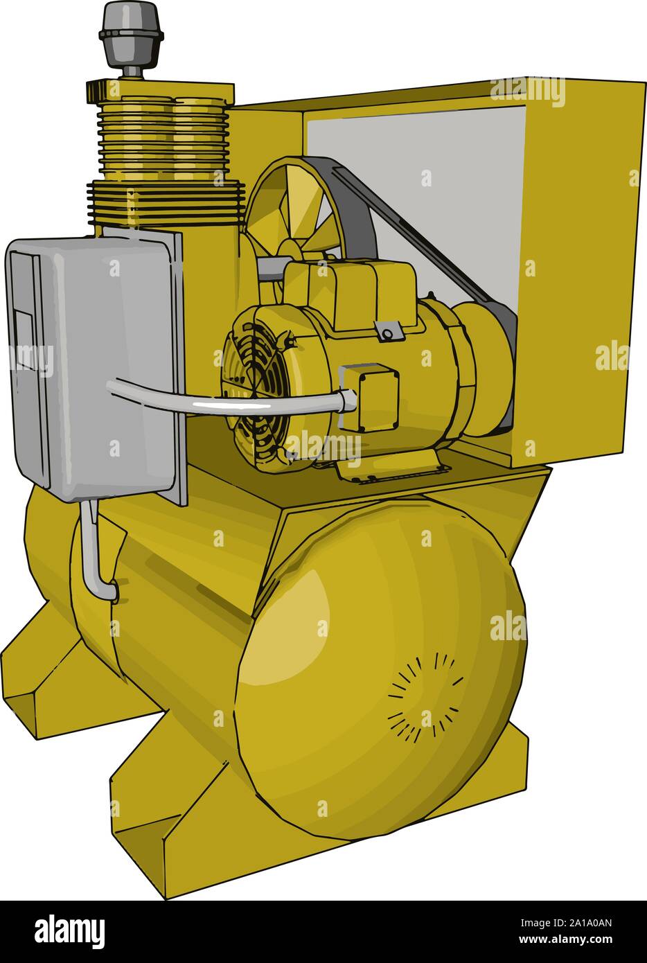 Yellow machine panel, illustration, vector on white background Stock ...