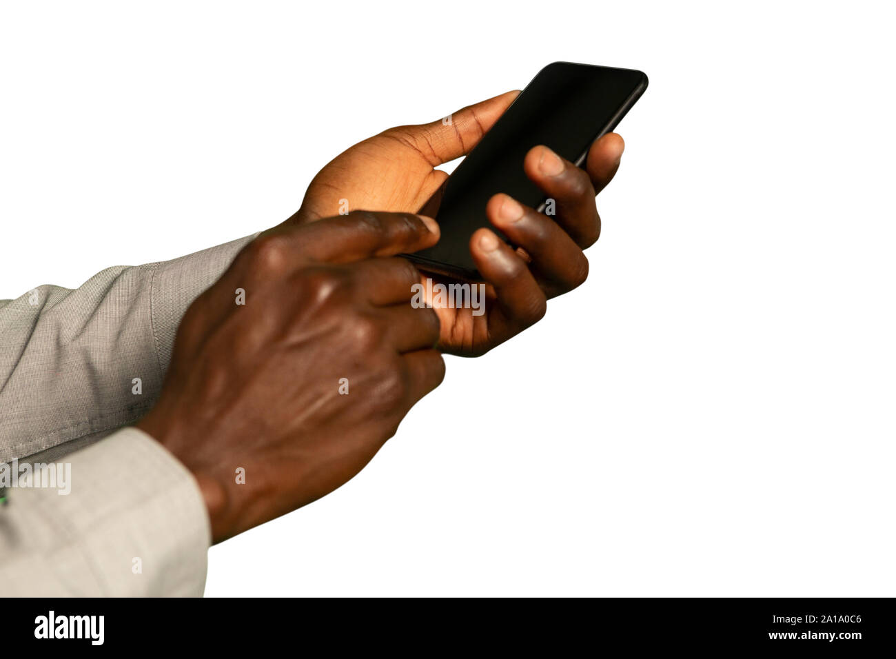 Businessman using a smartphone Stock Photo