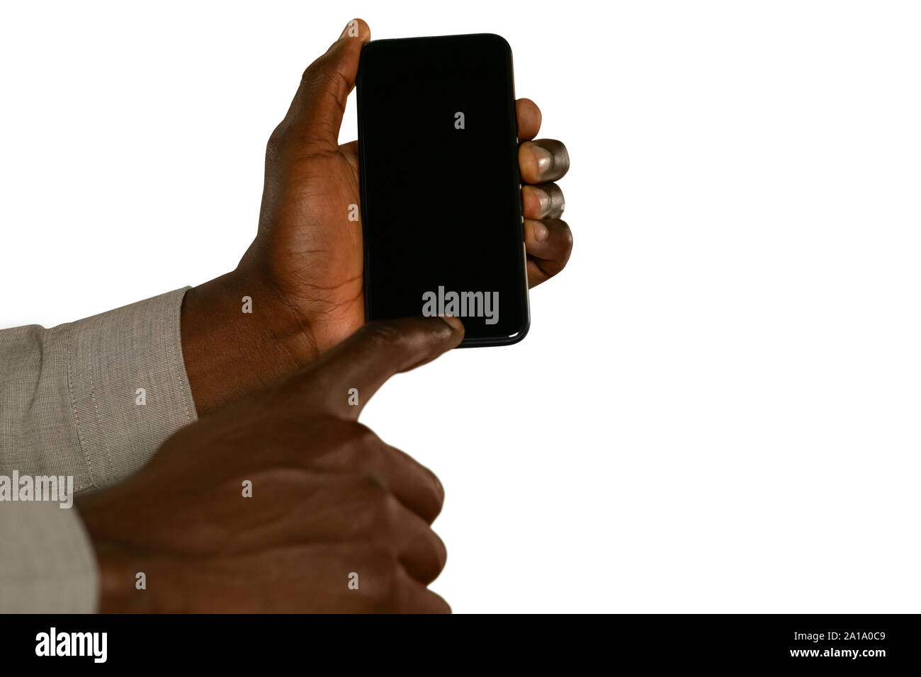 Businessman using a smartphone Stock Photo