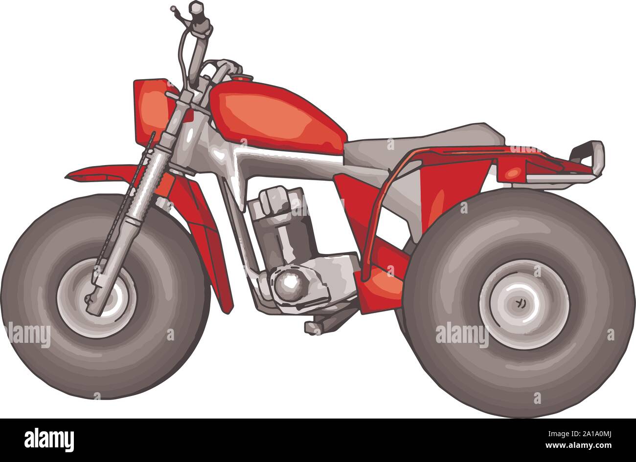 Red motorcycle, illustration, vector on white background. Stock Vector