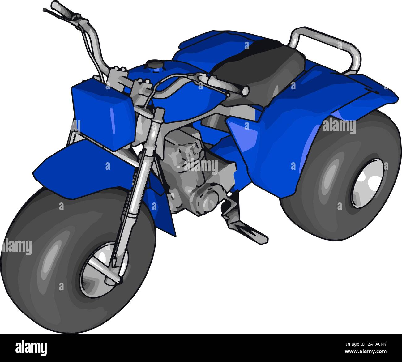 Blue motorcycle, illustration, vector on white background. Stock Vector