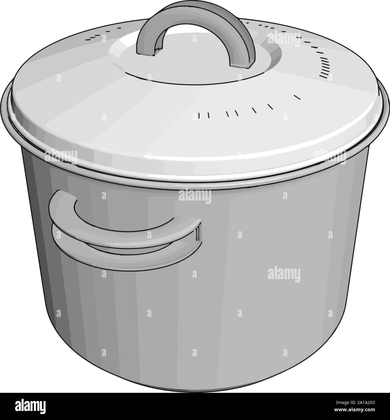 White cookware, illustration, vector on white background Stock Vector