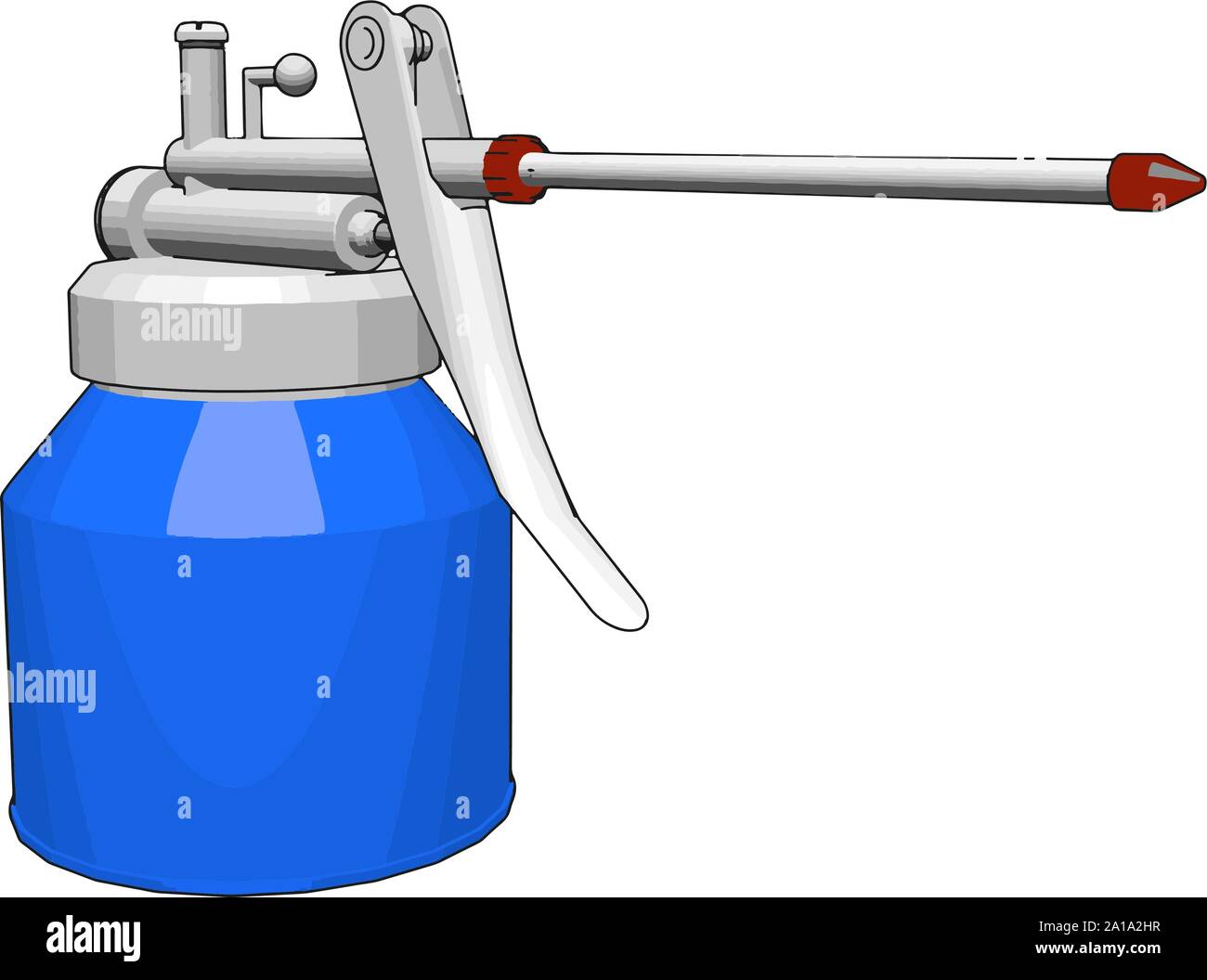 Blue welding machine, illustration, vector on white background. Stock Vector