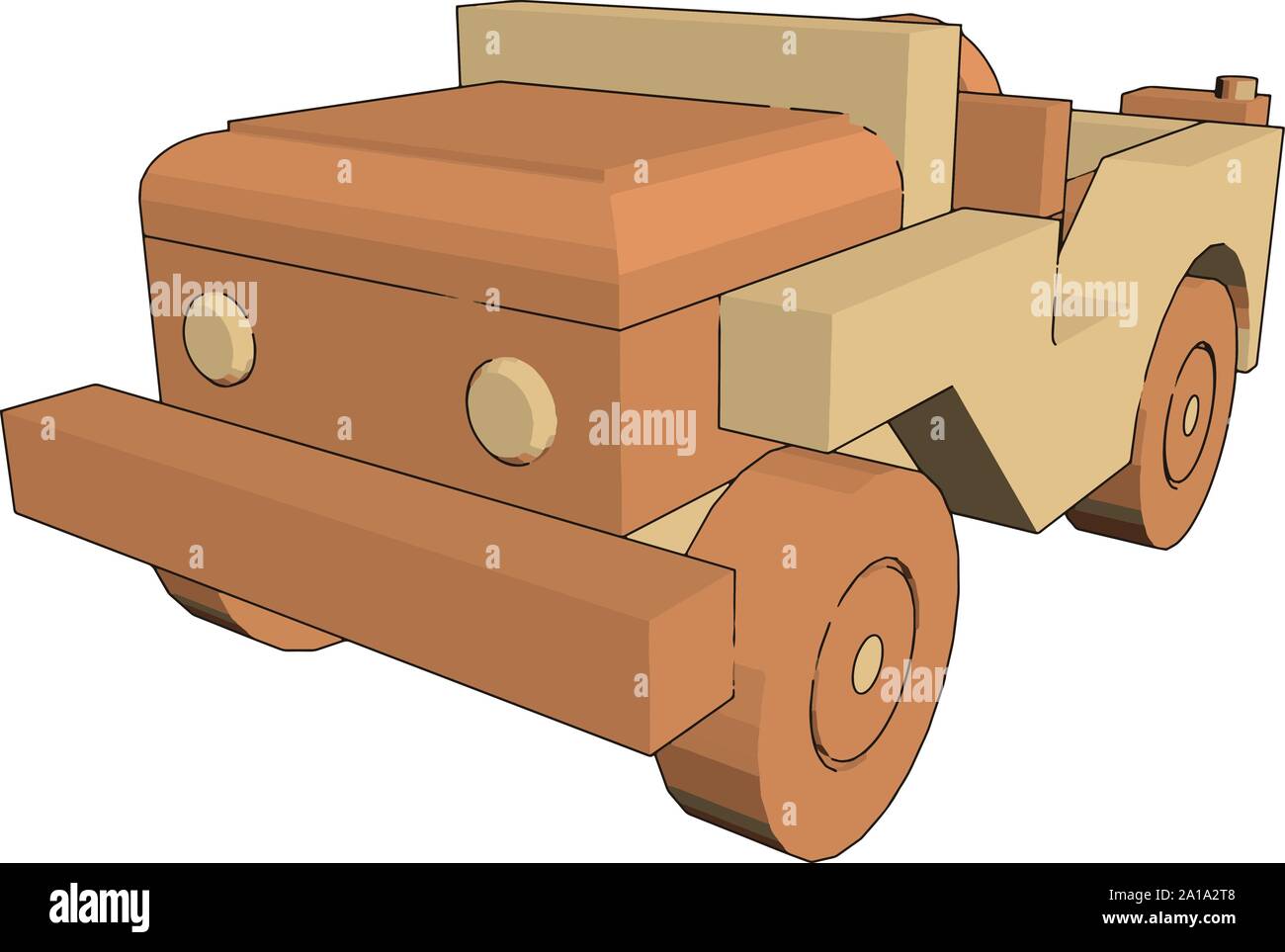 Jeep toy, illustration, vector on white background. Stock Vector