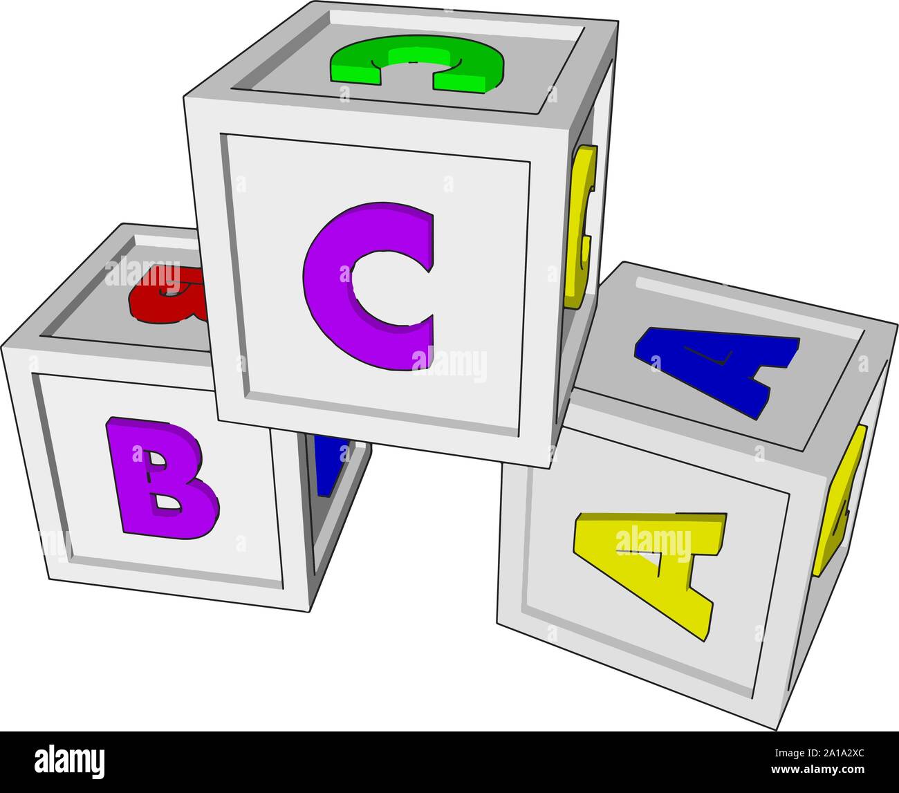 Cubes toys, illustration, vector on white background Stock Vector Image ...