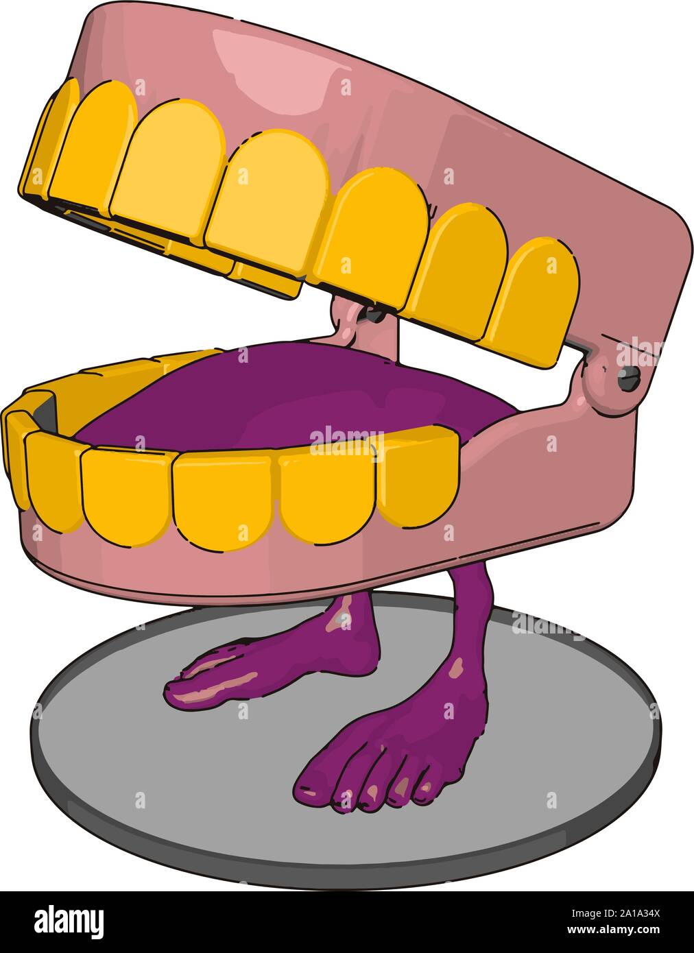 Jaw toy, illustration, vector on white background. Stock Vector