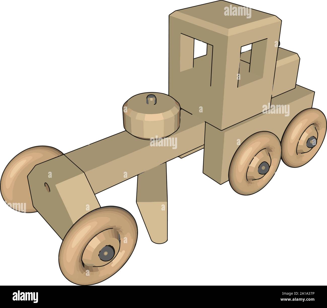 Retro car toy, illustration, vector on white background. Stock Vector