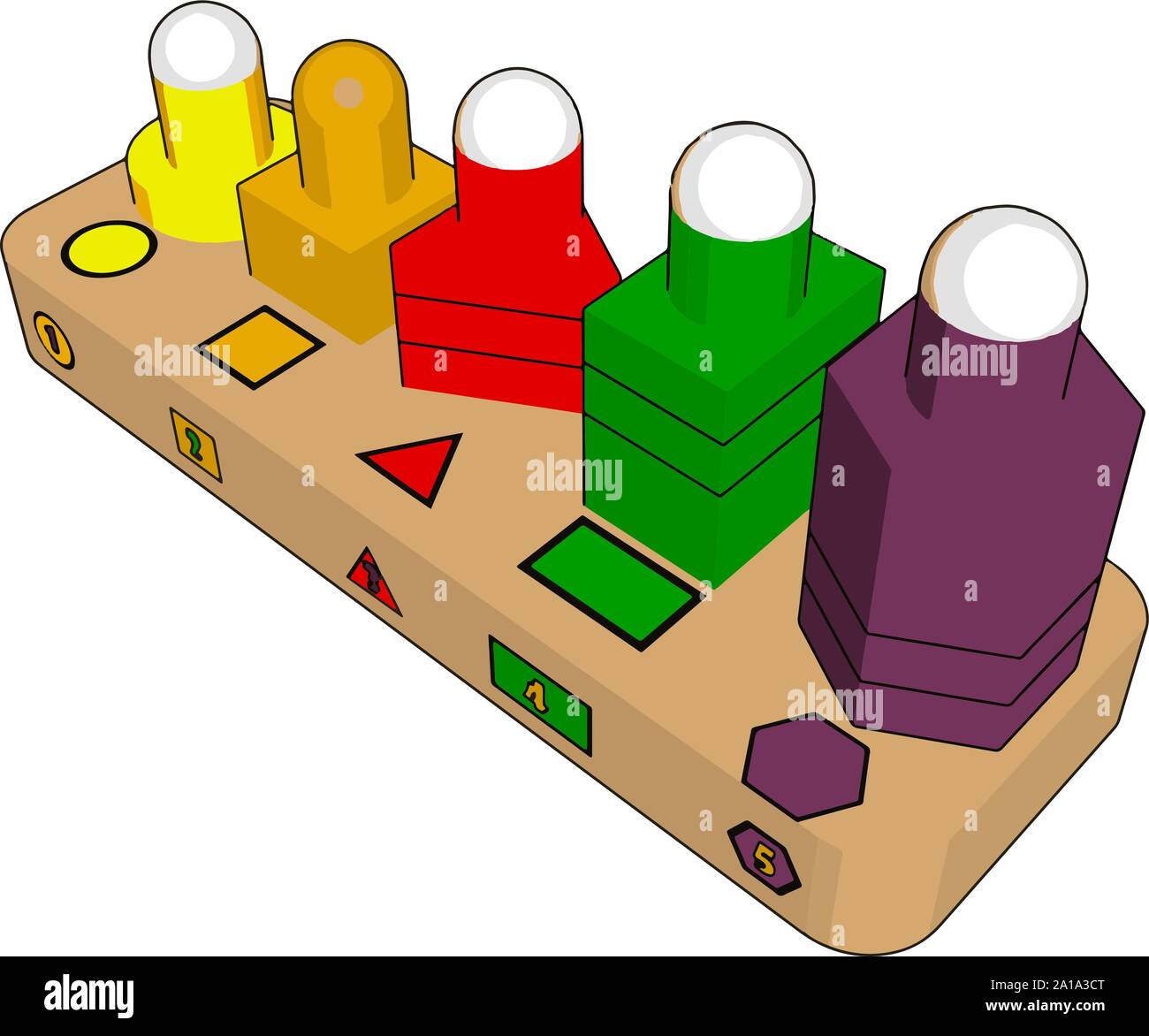 Various forms toys, illustration, vector on white background. Stock Vector