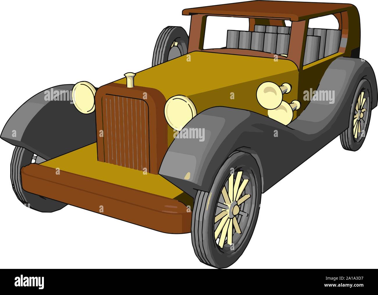 Old retro car toy, illustration, vector on white background Stock ...