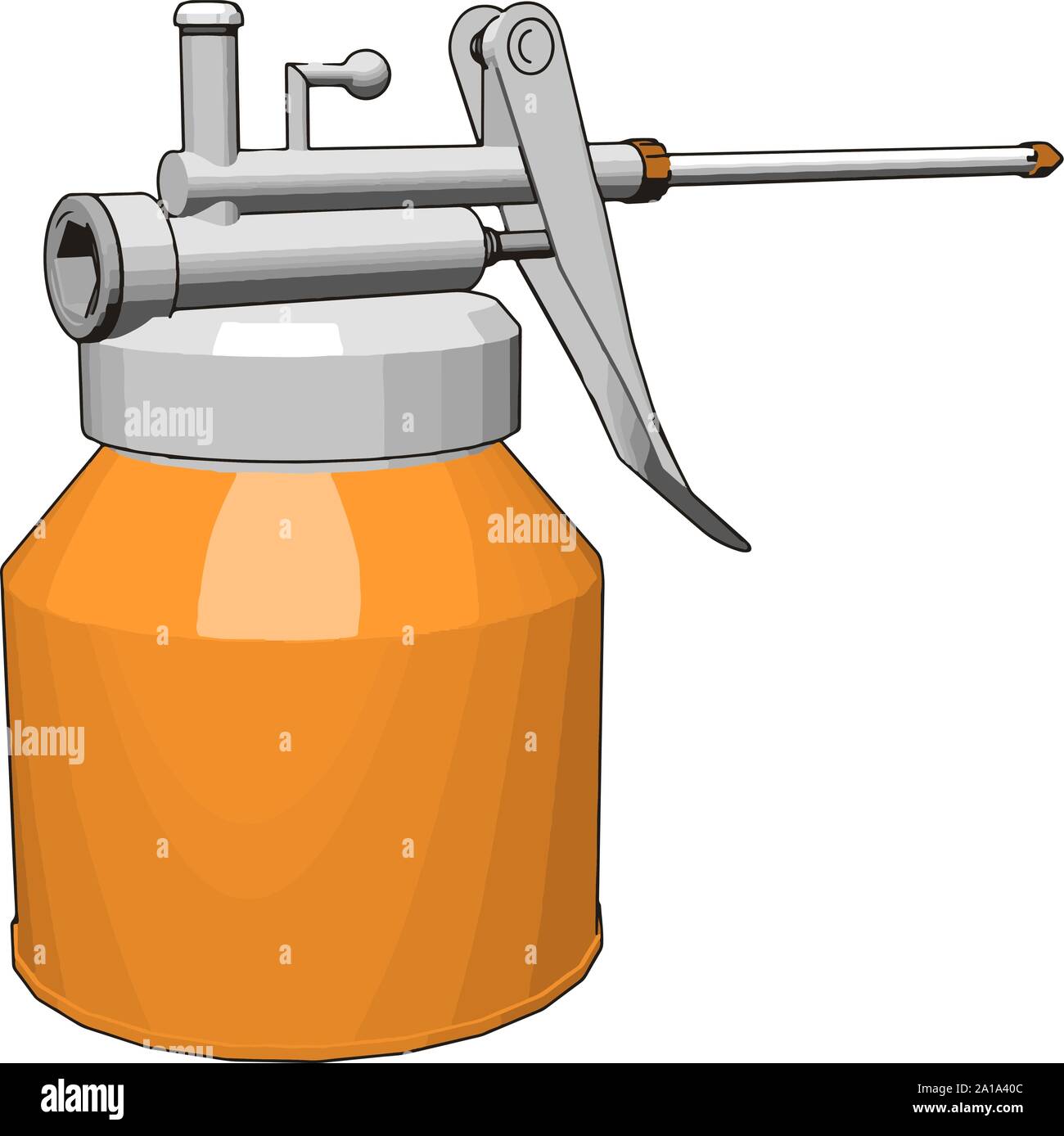 Orange welding machine, illustration, vector on white background. Stock Vector